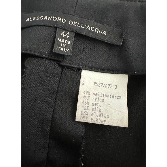 VINTAGE NINETIES 90'S ALESSANDRO DEL'ACQUA BLACK MINI SKIRT 44 - Picture 2 of 5